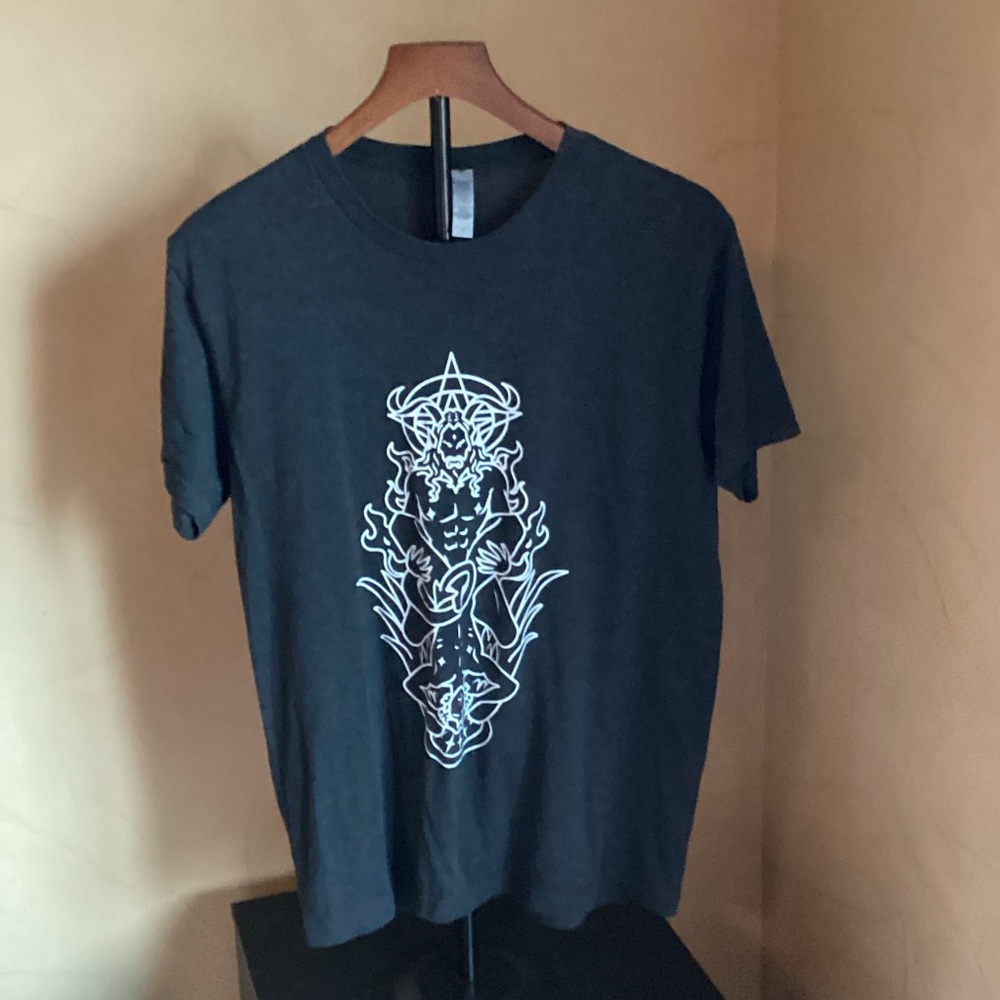 Next Level Apparel Dark Gray Tee with White Graphic